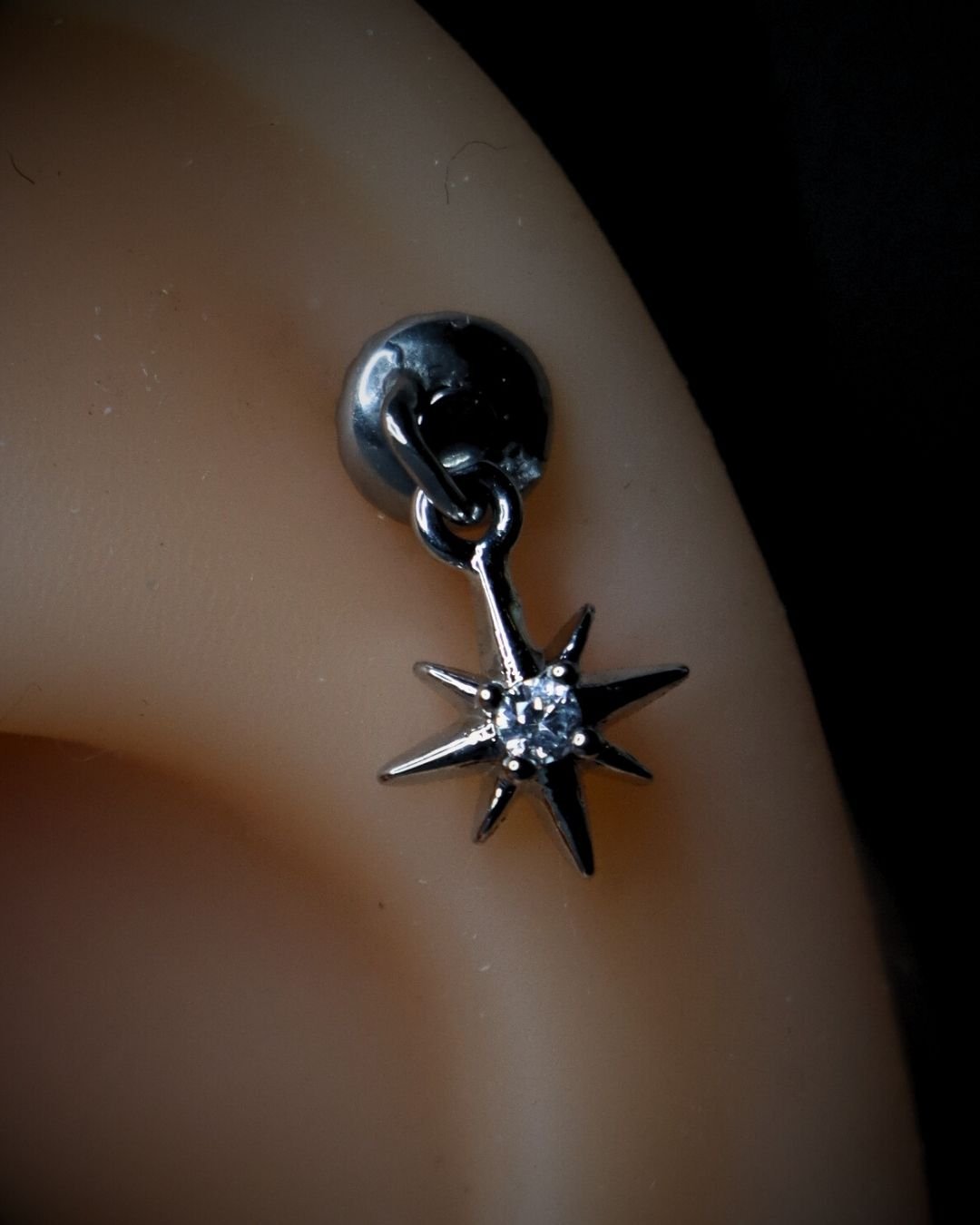 97 Crystal Star Drop Stud Silver - Image 1